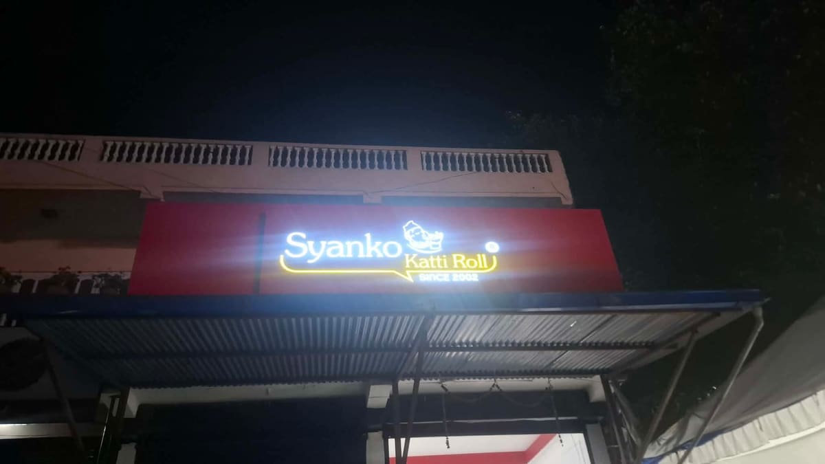 3D restaurant signage for Syanko Katti Roll by Glow N Sign Nepal